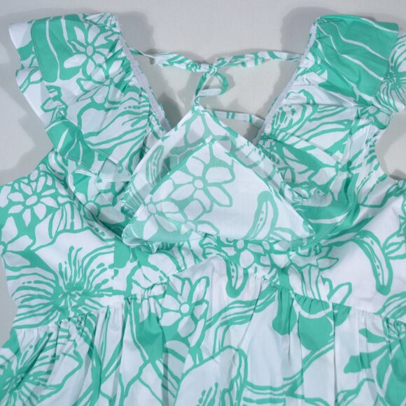 Lilly Pulitzer Tropical Green and White Mini Dress size 14 NWT - Picture 12 of 13